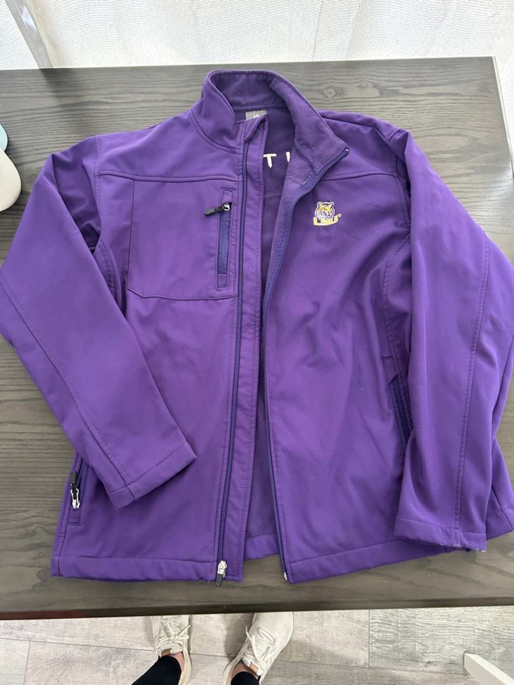 Knights Apparel Purple Fleece Jacket with Gold Embroidered Lettering
